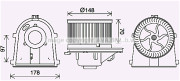 VW8408 Elektromotor, vnitřní ventilátor AVA QUALITY COOLING