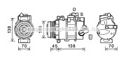 VWK384 Kompresor, klimatizace AVA QUALITY COOLING
