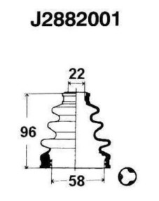 J2882001 Sada měchů, hnací hřídel NIPPARTS