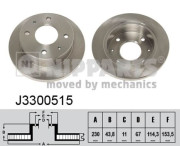 J3300515 Brzdový kotouč NIPPARTS