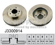 J3300914 Brzdový kotouč NIPPARTS