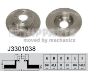 J3301038 NIPPARTS brzdový kotúč J3301038 NIPPARTS