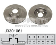 J3301061 Brzdový kotouč NIPPARTS