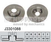 J3301088 Brzdový kotouč NIPPARTS