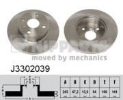 J3302039 Brzdový kotouč NIPPARTS