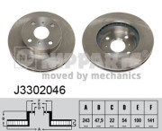 J3302046 Brzdový kotouč NIPPARTS