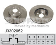 J3302052 Brzdový kotouč NIPPARTS