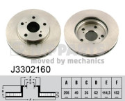 J3302160 Brzdový kotouč NIPPARTS