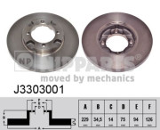 J3303001 Brzdový kotouč NIPPARTS