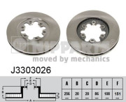 J3303026 Brzdový kotouč NIPPARTS