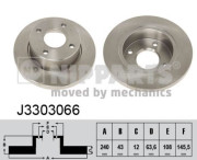 J3303066 Brzdový kotouč NIPPARTS