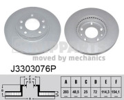 J3303076P Brzdový kotouč NIPPARTS