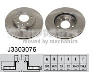 J3303076 Brzdový kotouč NIPPARTS