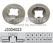 J3304023 Brzdový kotouč NIPPARTS