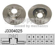 J3304025 Brzdový kotouč NIPPARTS