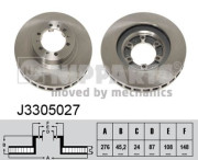 J3305027 Brzdový kotouč NIPPARTS