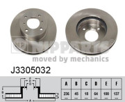 J3305032 Brzdový kotouč NIPPARTS