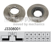 J3308001 Brzdový kotouč NIPPARTS