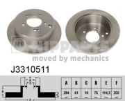 J3310511 Brzdový kotouč NIPPARTS