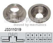 J3311019 Brzdový kotouč NIPPARTS