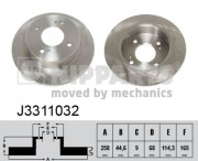 J3311032 Brzdový kotouč NIPPARTS