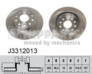 J3312013 Brzdový kotouč NIPPARTS