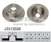 J3312026 Brzdový kotouč NIPPARTS