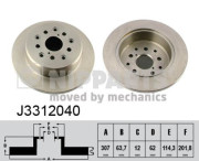 J3312040 Brzdový kotouč NIPPARTS