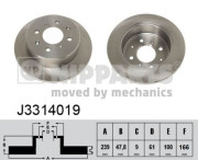 J3314019 Brzdový kotouč NIPPARTS