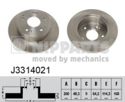 J3314021 Brzdový kotouč NIPPARTS