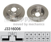 J3316006 NIPPARTS brzdový kotúč J3316006 NIPPARTS