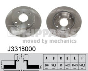 J3318000 Brzdový kotouč NIPPARTS