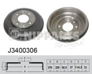 J3400306 NIPPARTS brzdový bubon J3400306 NIPPARTS