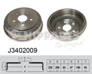 J3402009 Brzdový buben NIPPARTS