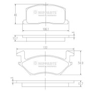 J3602057 Sada brzdových destiček, kotoučová brzda NIPPARTS