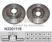 N3301118 Brzdový kotouč NIPPARTS