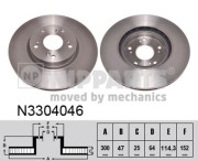 N3304046 Brzdový kotouč NIPPARTS