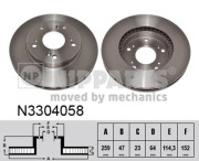 N3304058 Brzdový kotouč NIPPARTS