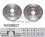 N3308027 Brzdový kotouč NIPPARTS