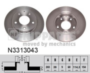 N3313043 Brzdový kotouč NIPPARTS