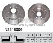 N3318006 Brzdový kotouč NIPPARTS