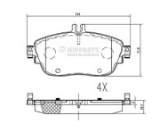 N3601114 Sada brzdových destiček, kotoučová brzda NIPPARTS