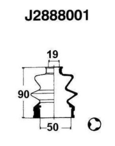 J2888001 Sada měchů, hnací hřídel NIPPARTS