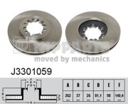 J3301059 Brzdový kotouč NIPPARTS