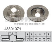 J3301071 NIPPARTS brzdový kotúč J3301071 NIPPARTS