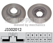 J3302012 Brzdový kotouč NIPPARTS