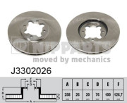 J3302026 Brzdový kotouč NIPPARTS