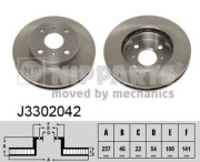 J3302042 NIPPARTS brzdový kotúč J3302042 NIPPARTS