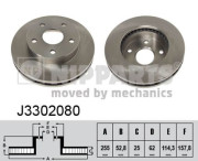 J3302080 Brzdový kotouč NIPPARTS