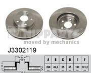 J3302119 NIPPARTS brzdový kotúč J3302119 NIPPARTS